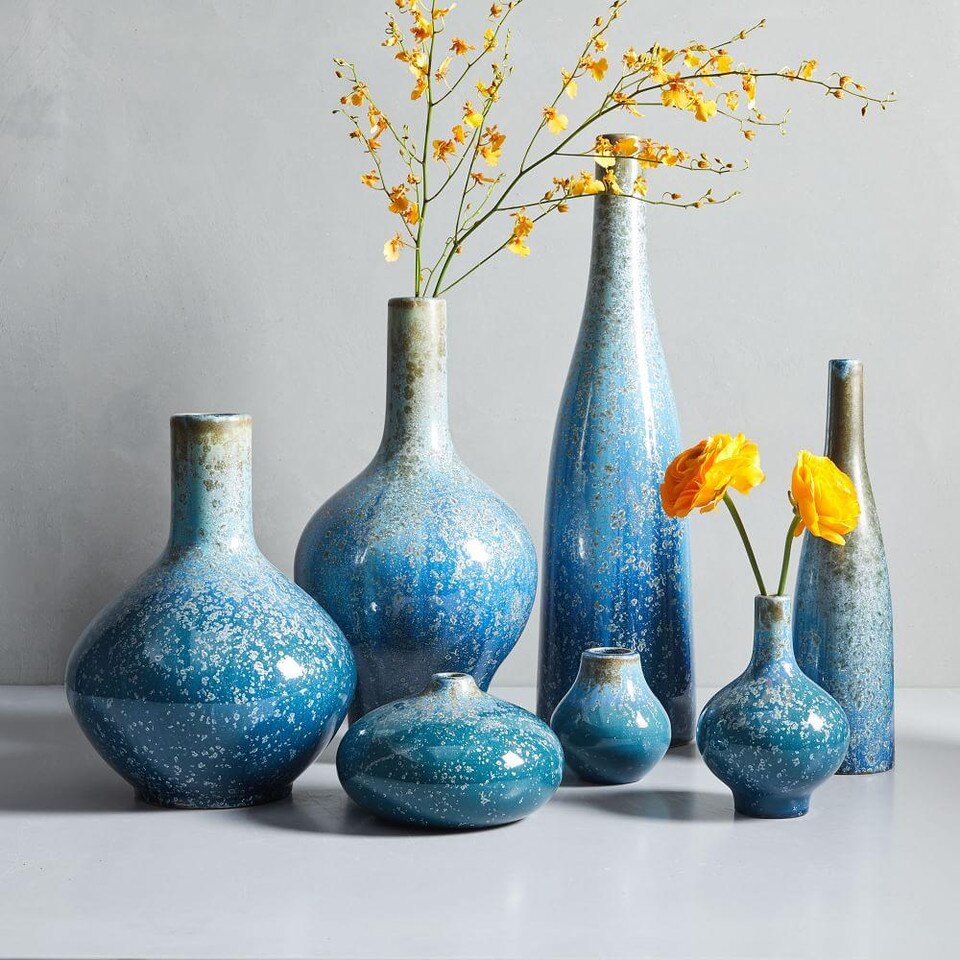Reactive Glaze Vases Light Blue west elm Australia